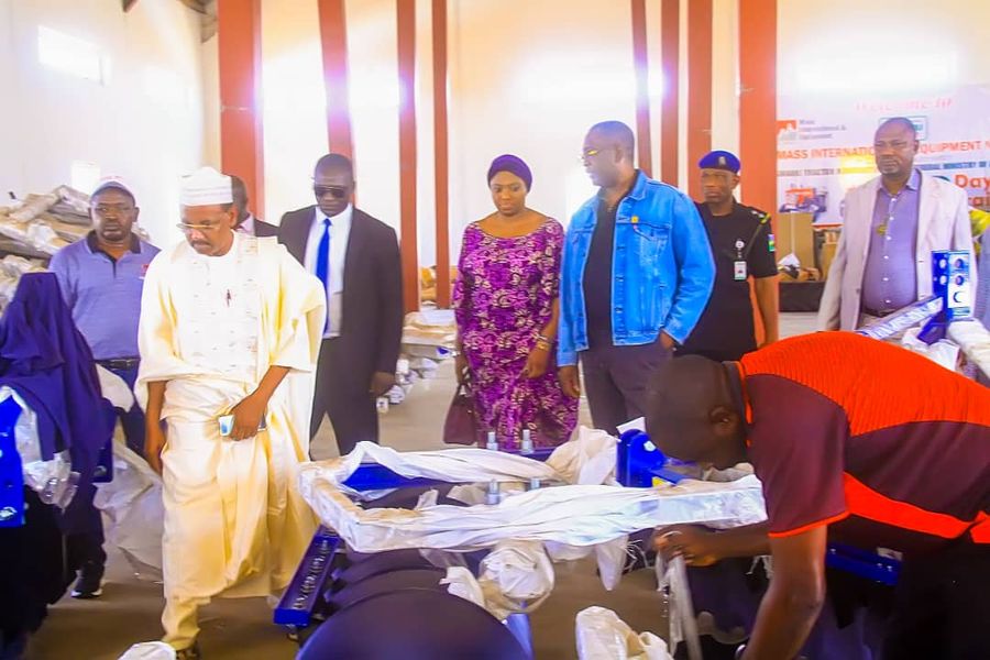 Benue State Deputy Governor inspecting implement installation