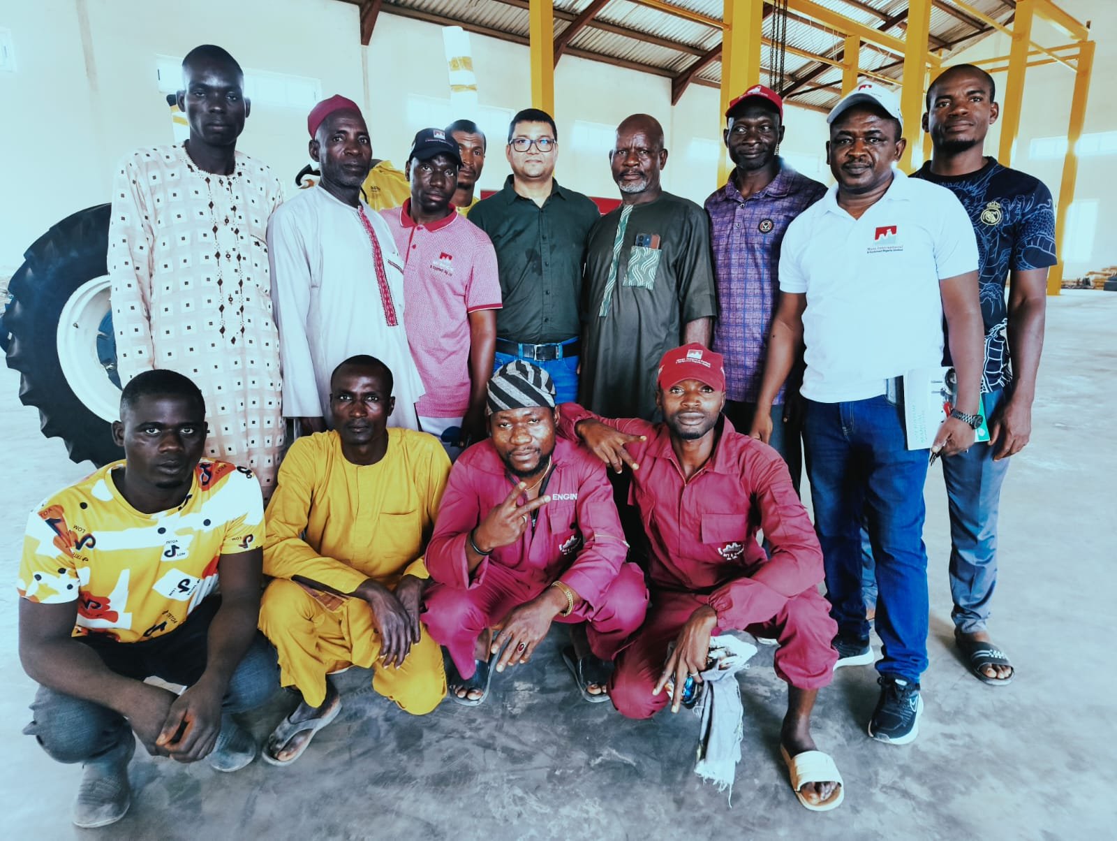 Tractor operators and mechanics at a Mass International training session